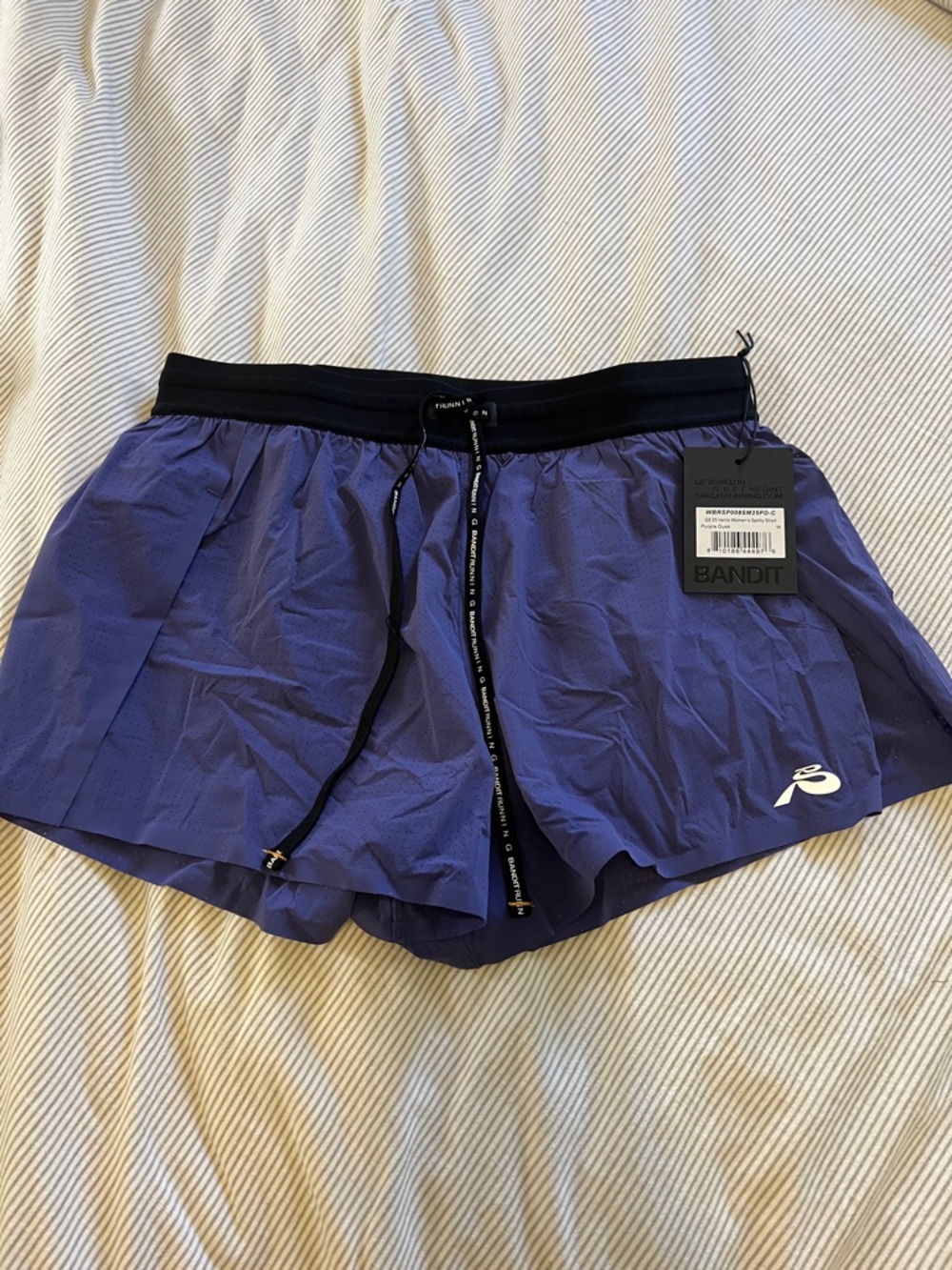 Bandit Women's Athletic Shorts in Purple with Black Waistband